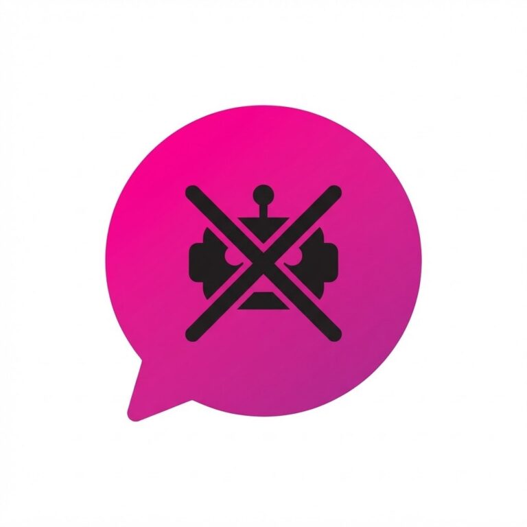 Chat bubble rejecting generic robot communication
